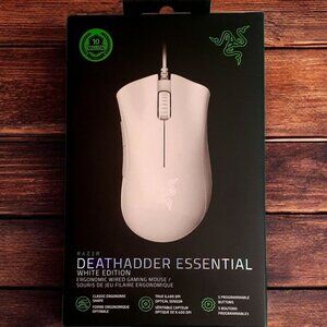 NEW In Box!! Razer DEATHADDER ESSENTIAL Wired Optical Gaming Mouse - WHITE
